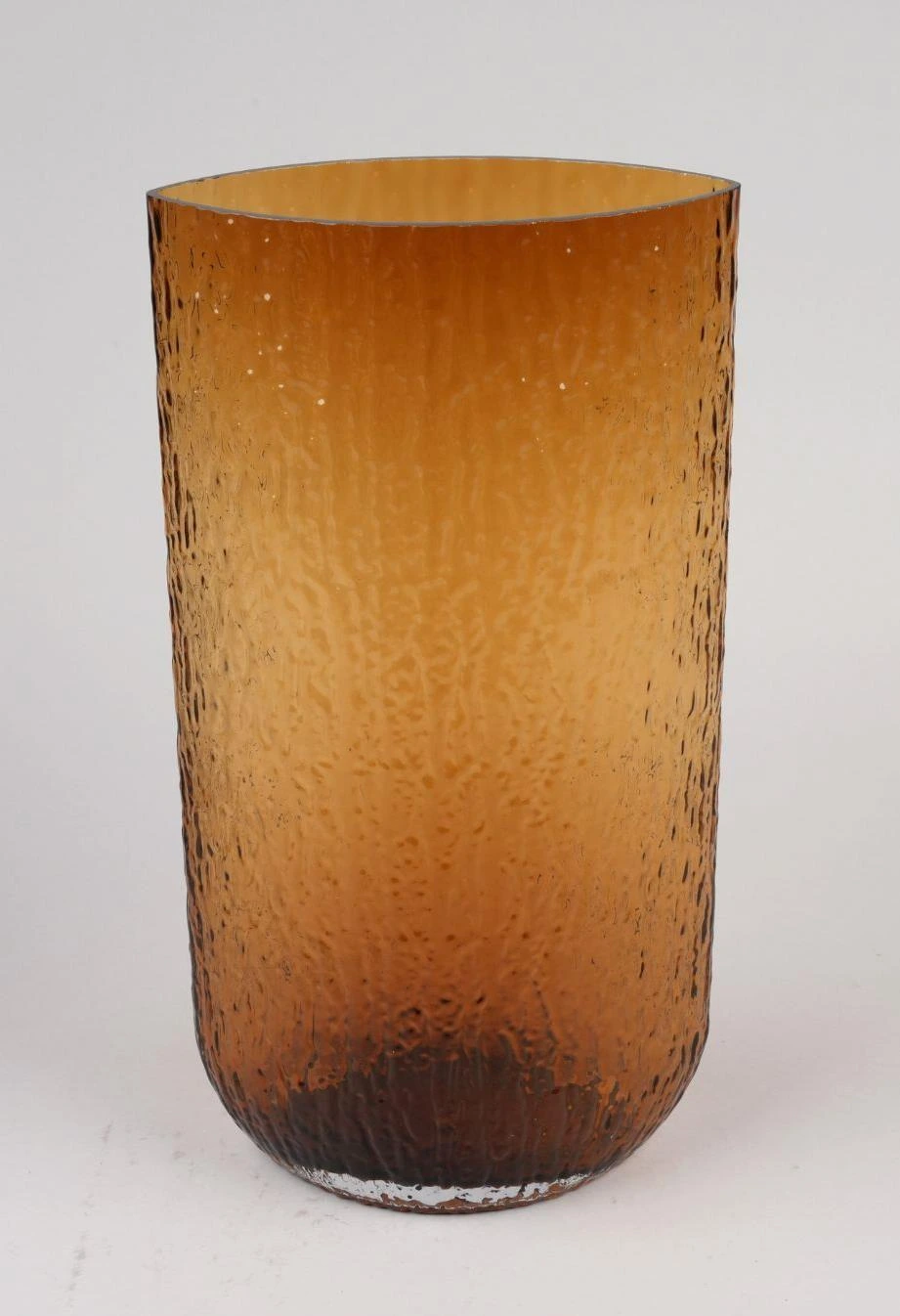 Truncated Oval Cylindrical Glass Vase 40x12x20 cm